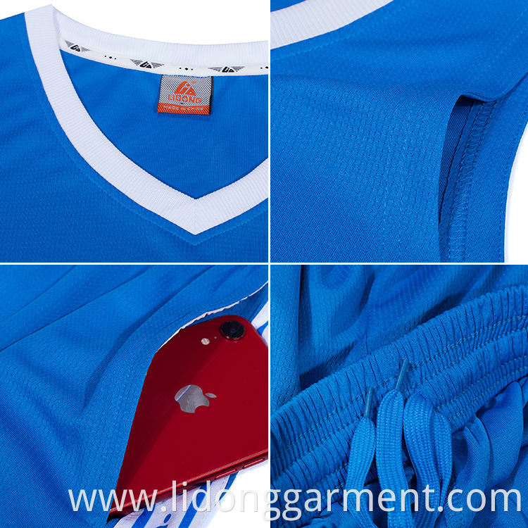 Oem Custom Short Sleeve Jersey Blank Reversible Basketball Uniform Set For Sale